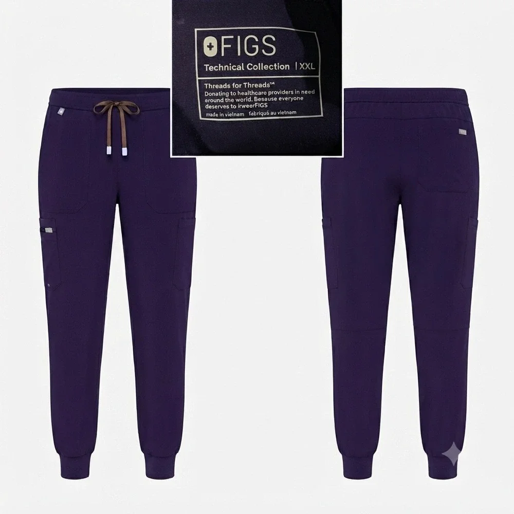 FIGS Men's Technical Collection Tansen Jogger Cargo Scrub Pants XXL Purple Jam
